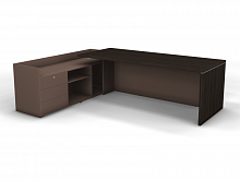 Стол на опорной тумбе без накладных фасадов левый