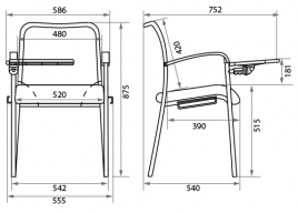 Кресло для посетителя Amigo silver arm