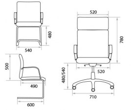 Кресло для руководителя Berlin chrome