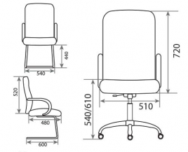 Кресло для руководителя Max Alu1