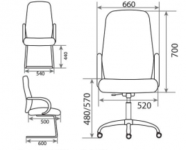 Кресло для руководителя Nevada T2 steel chrome