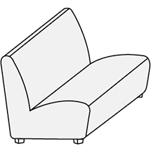 Диван двухместный без подлокотников