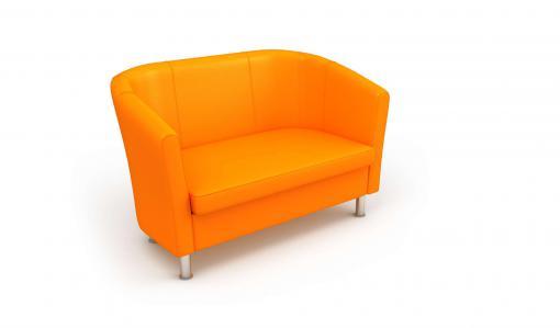 Диван двухместный (хромированные опоры)