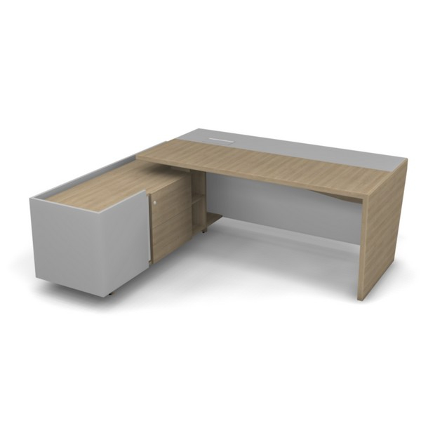 Стол рабочий (угловой) с тумбой, левый