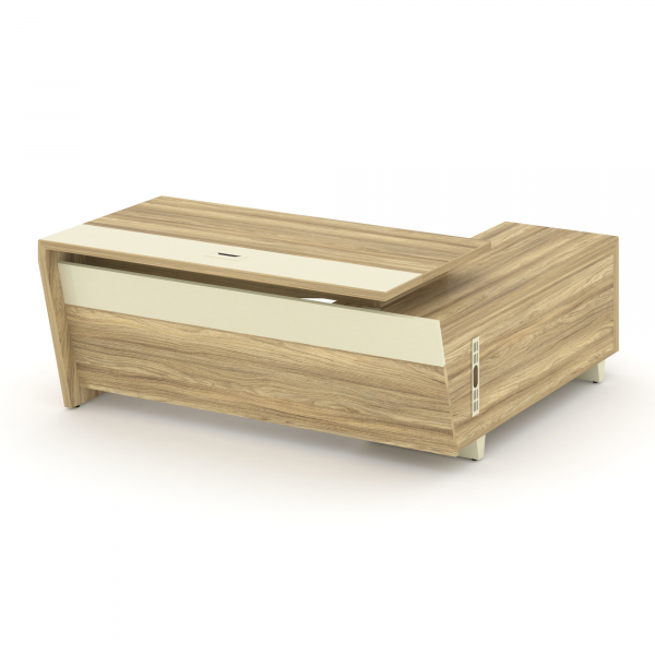 Стол руководителя с опорной тумбой, левый