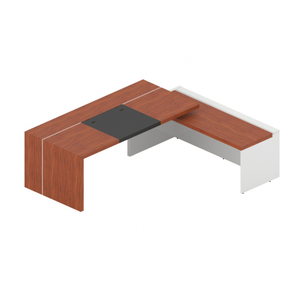 Стол с боковой приставкой, бюваром и кабель-каналом