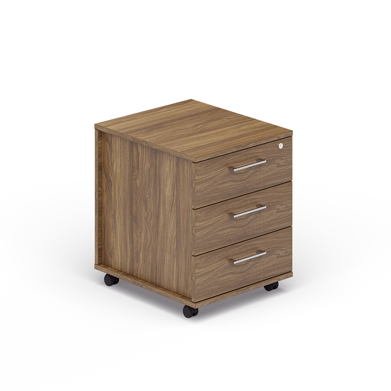 Тумба мобильная (3 ящика, стандартные колёсные опоры, ручки - хром)